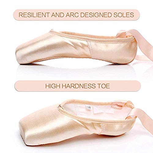 Buy The Dance Bible Women's Satin Pink Ballet Pointe Shoes (2 UK